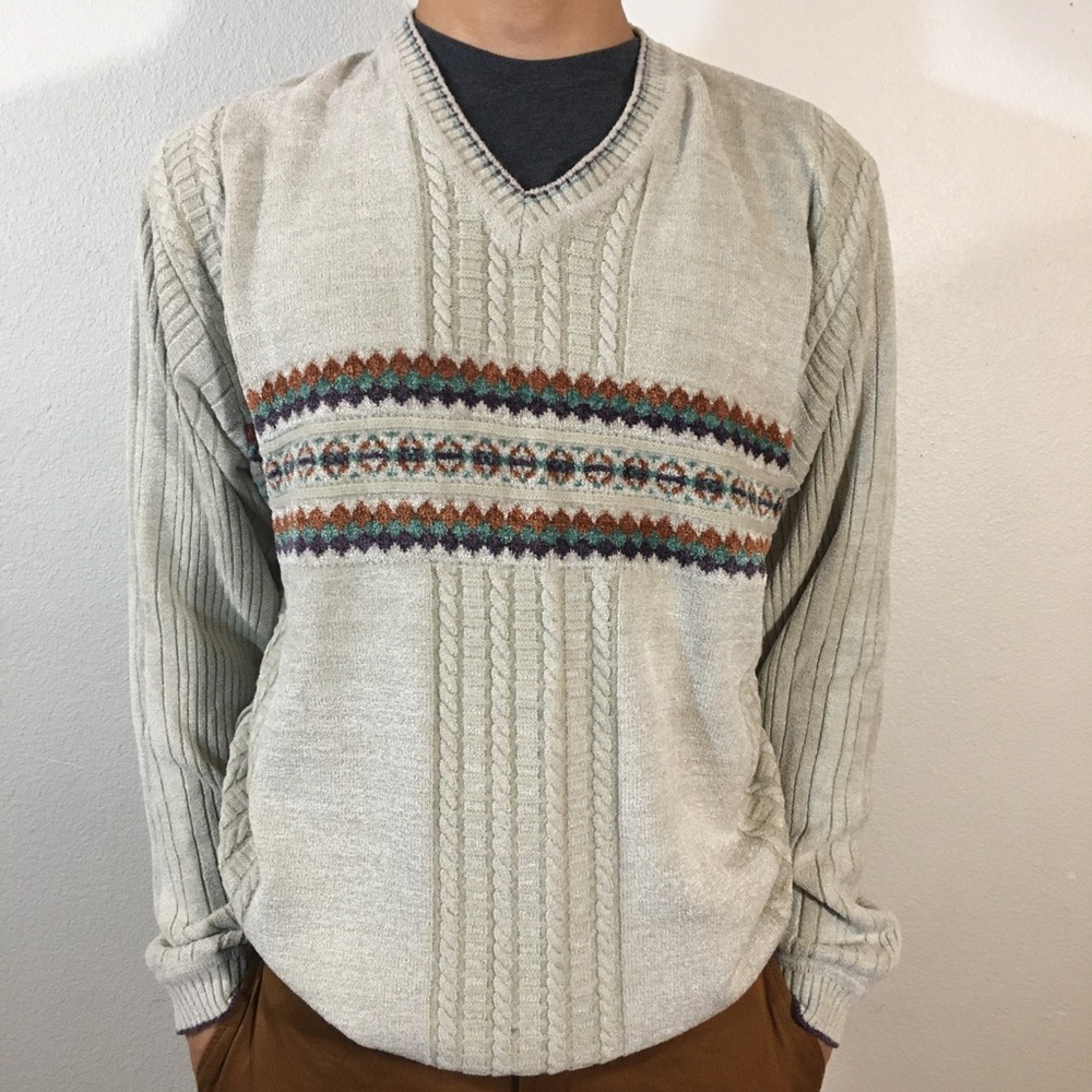 Vintage Bastion mod wear v neck pullover sweater